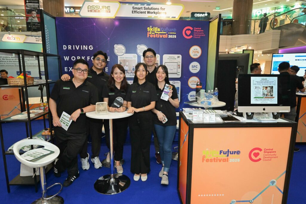 Team with safety gear in workplace